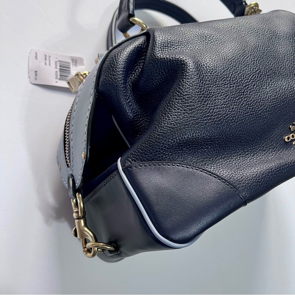 NWT Coach Lane Hues of Blues Colorblock Satchel MSRP$395 SOLD OUT ONLINE - Picture 4 of 16